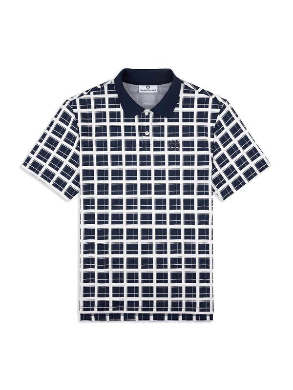 sergio tacchini Damarindo Check Polo- Maritime Blue
