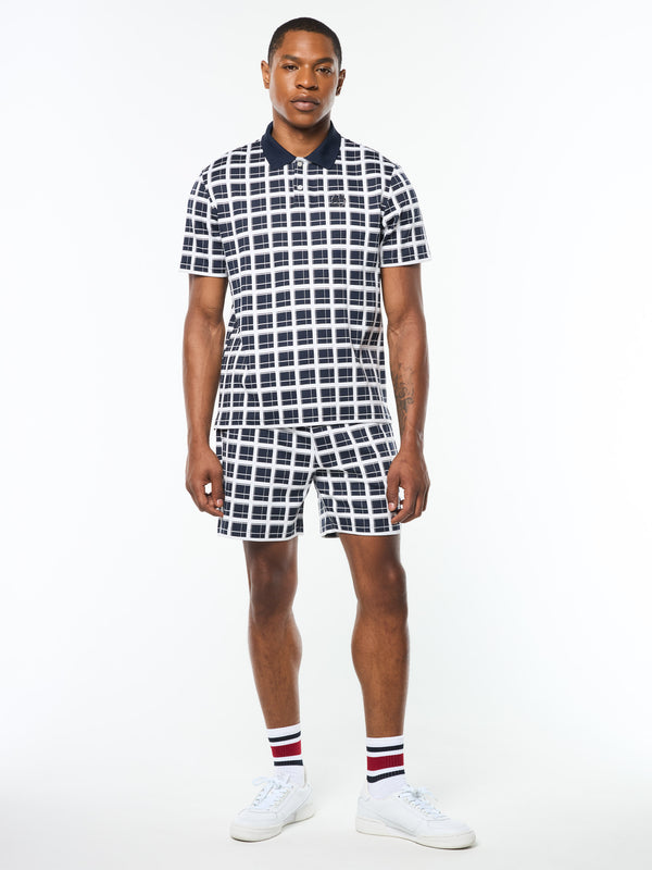 Sergio Tacchini Damarindo Check Polo- Maritime Blue