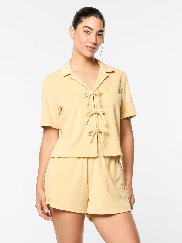Sergio Tacchini Edda Cropped Shirt- Straw