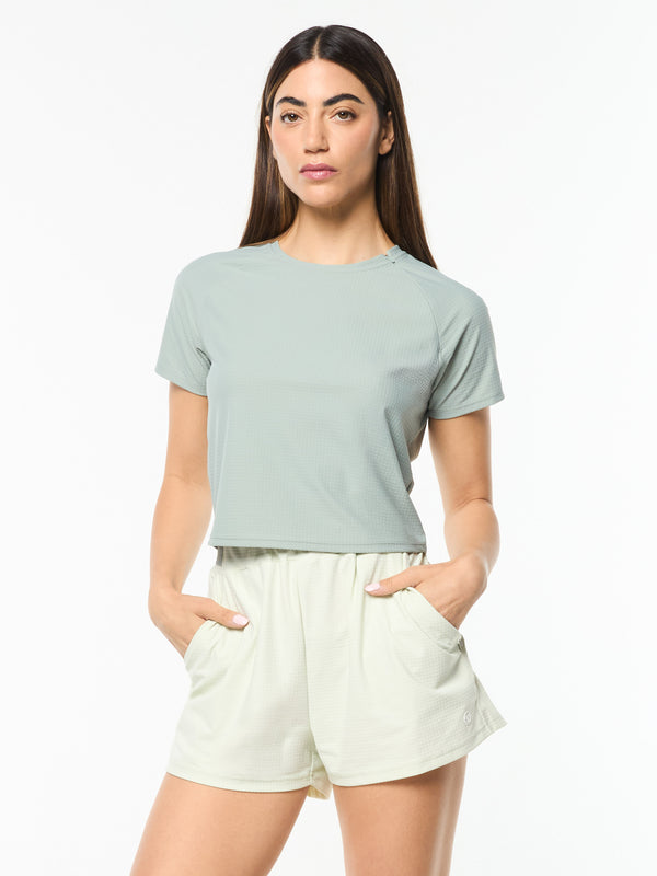 sergio tacchini Eva Cropped Top- Slate Gray