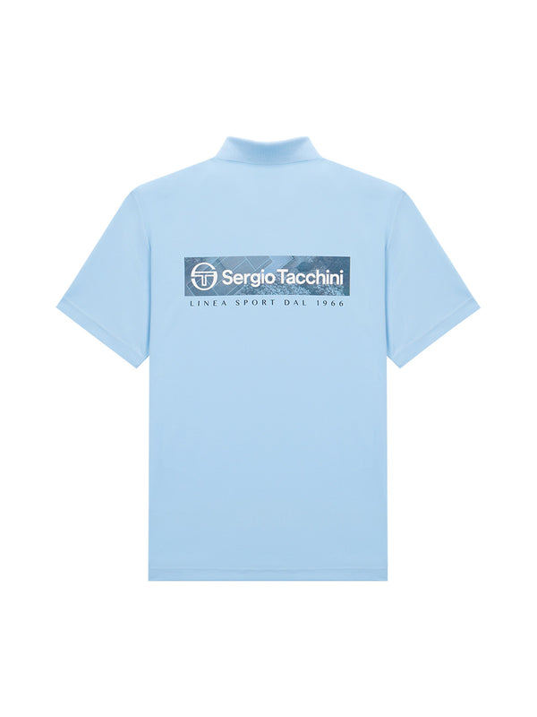 Sergio Tacchini Graphic Polo Shirt- Light Blue