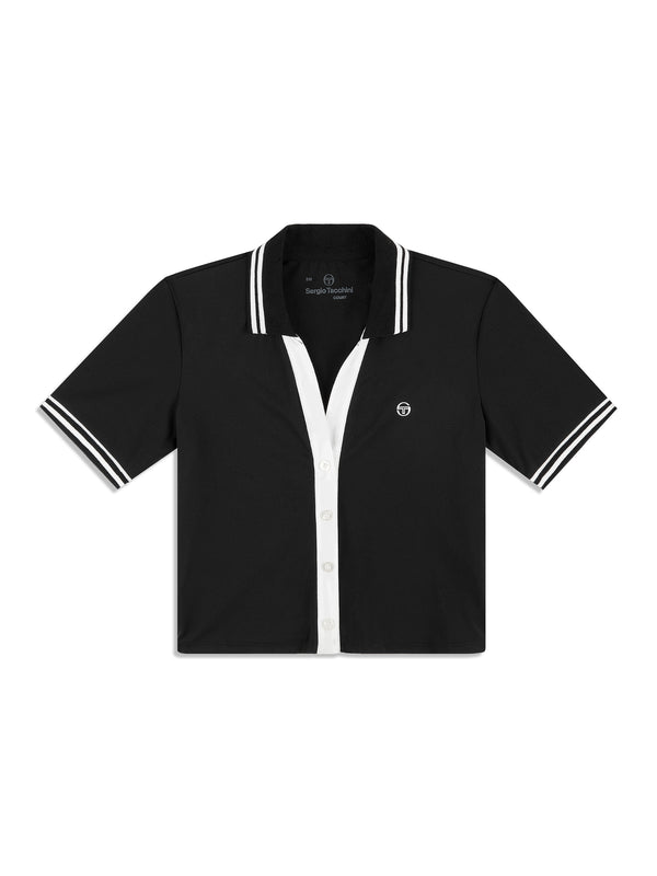 sergio tacchini Idalia Cropped Polo- Black Beauty