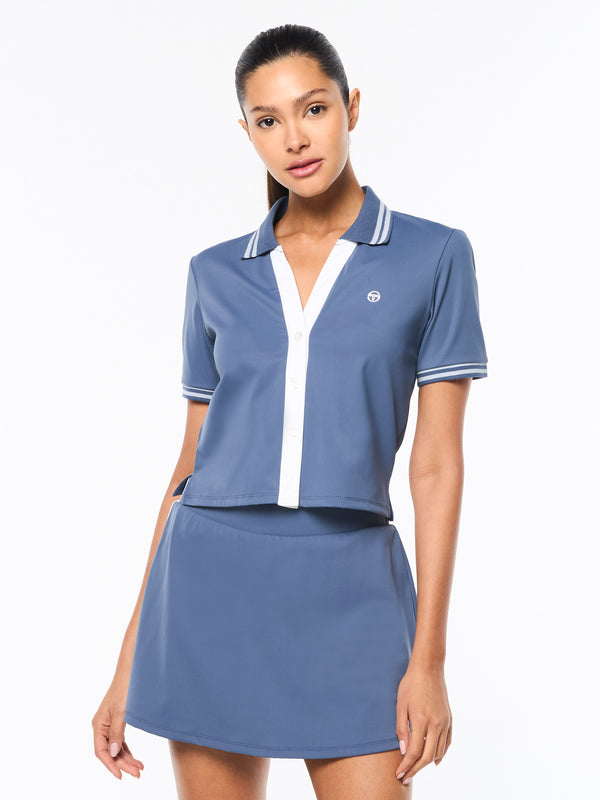 Sergio Tacchini Idalia Cropped Polo- Blue Indigo