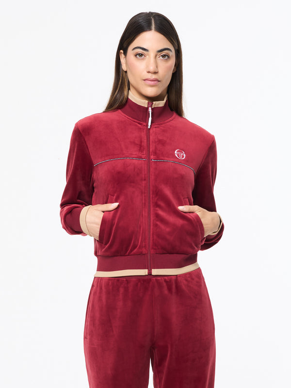 Sergio Tacchini Leta Velour Jacket- Rhubarb