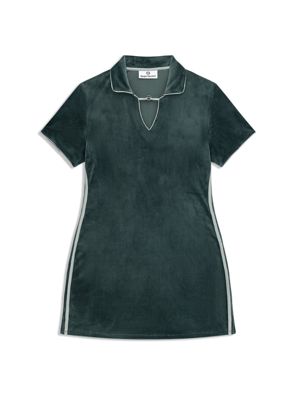 sergio tacchini Lina Velour Dress- Green Gables