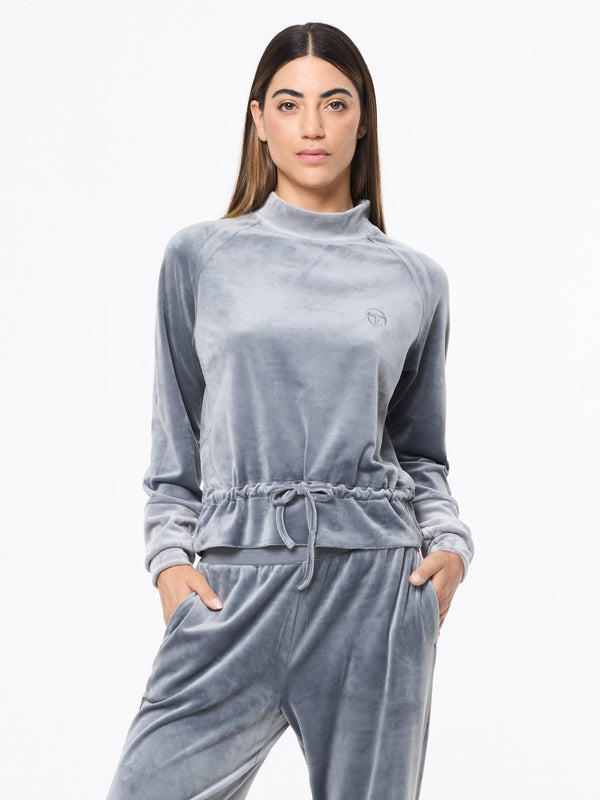 Sergio Tacchini Lina Velour Top- Quiet Shade