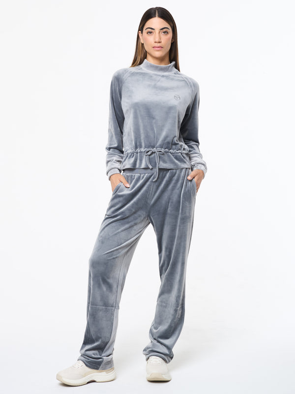 Sergio Tacchini Lina Velour Top- Quiet Shade