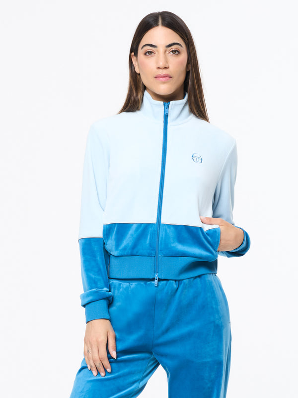 Sergio Tacchini Lina Velour Track Jacket- Baby Blue