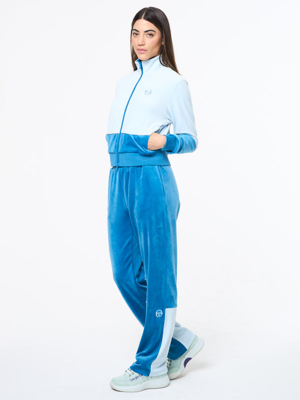 Sergio Tacchini Lina Velour Track Jacket- Baby Blue