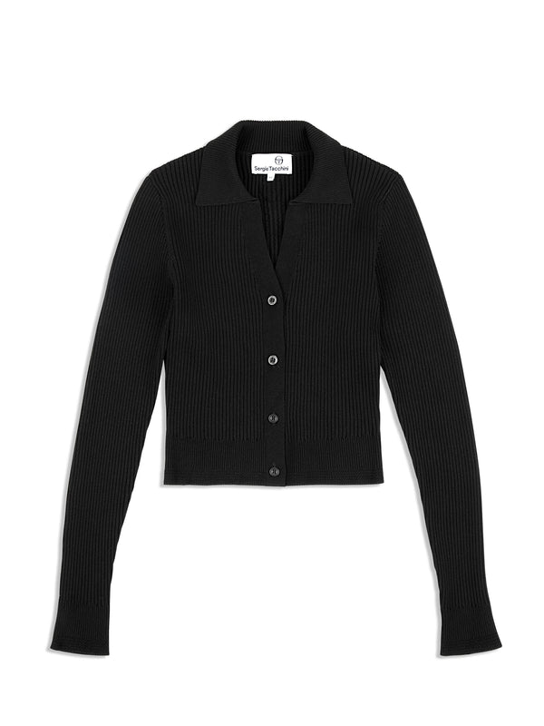 sergio tacchini Magreta Rib Cardigan- Black Beauty
