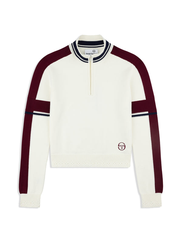 sergio tacchini Nota Knit Quarter Zip- Gardenia