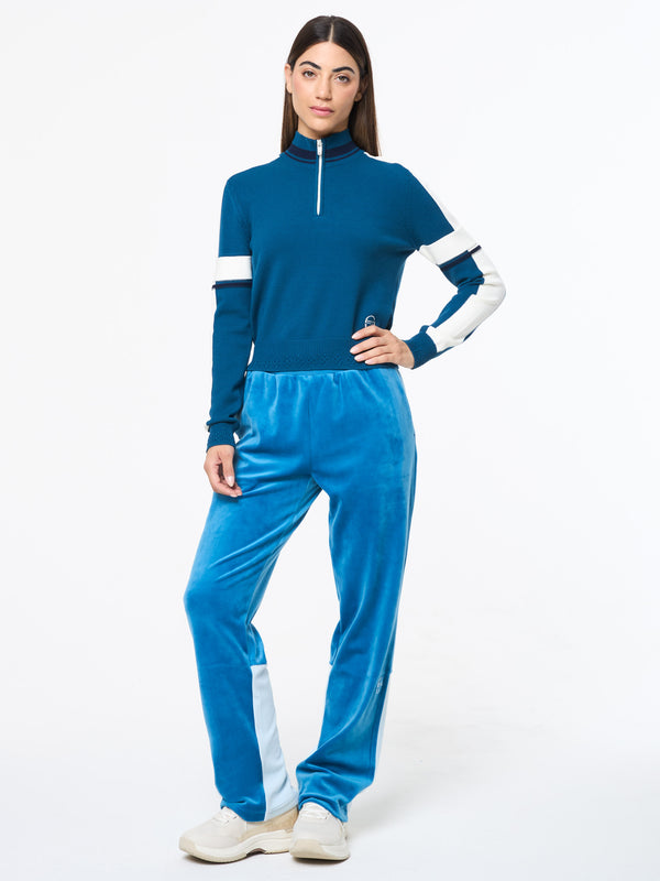 Sergio Tacchini Nota Knit Quarter Zip- Mykonos Blue