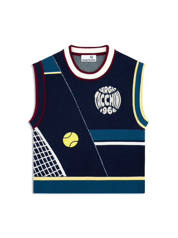 sergio tacchini Nota Knit Vest- Maritime Blue
