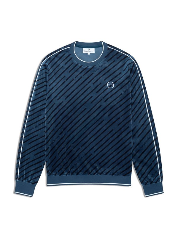sergio tacchini Obliquo Velour Crewneck-Key Largo