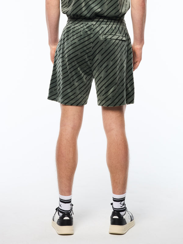 Sergio Tacchini Obliquo Velour Short-Agave Green