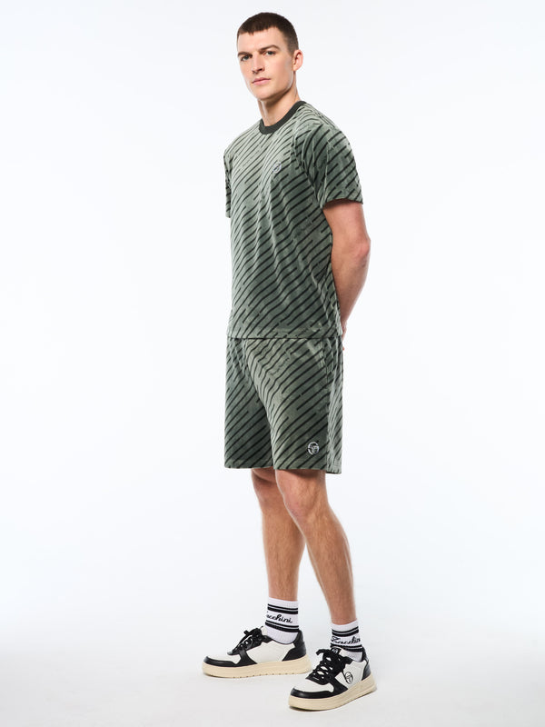 Sergio Tacchini Obliquo Velour T-Shirt-Agave Green