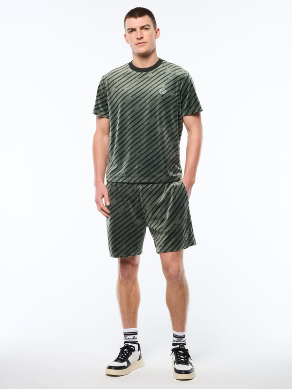 Sergio Tacchini Obliquo Velour T-Shirt-Agave Green