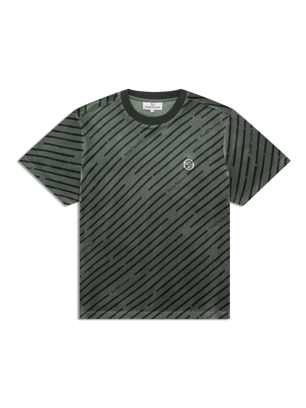 sergio tacchini Obliquo Velour T-Shirt-Agave Green