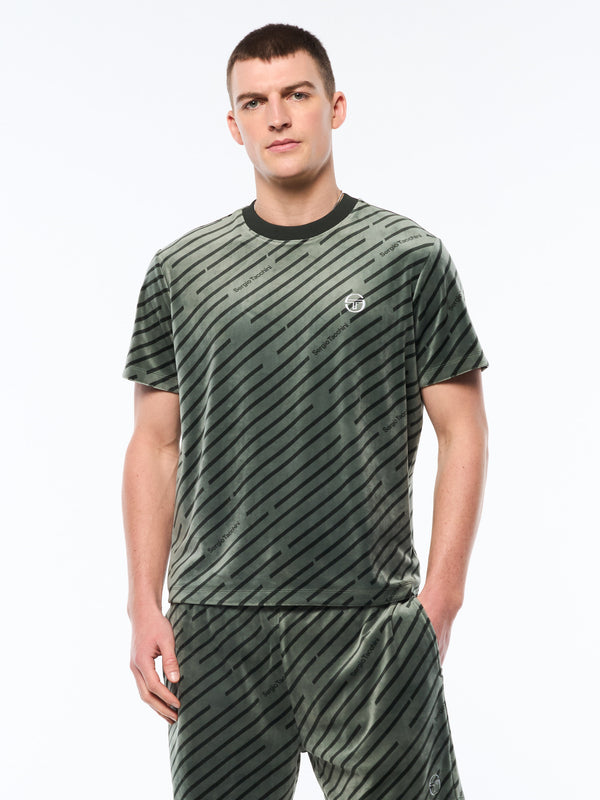 Sergio Tacchini Obliquo Velour T-Shirt-Agave Green