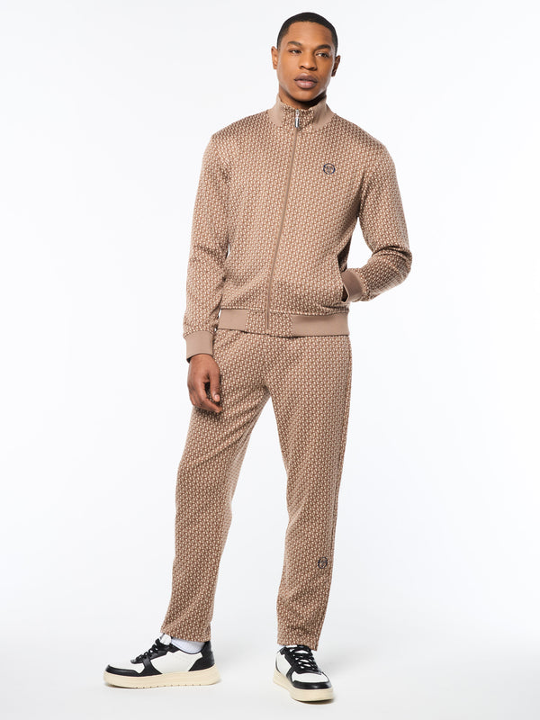 Sergio Tacchini Paolo Knit Track Jacket- Taupe Grey