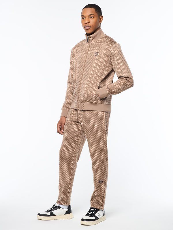 Sergio Tacchini Paolo Knit Track Jacket- Taupe Grey