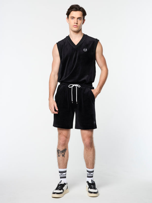 Sergio Tacchini Renzo Velour Short- Black Beauty