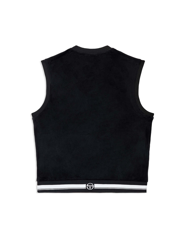 Sergio Tacchini Renzo Velour Vest- Black Beauty