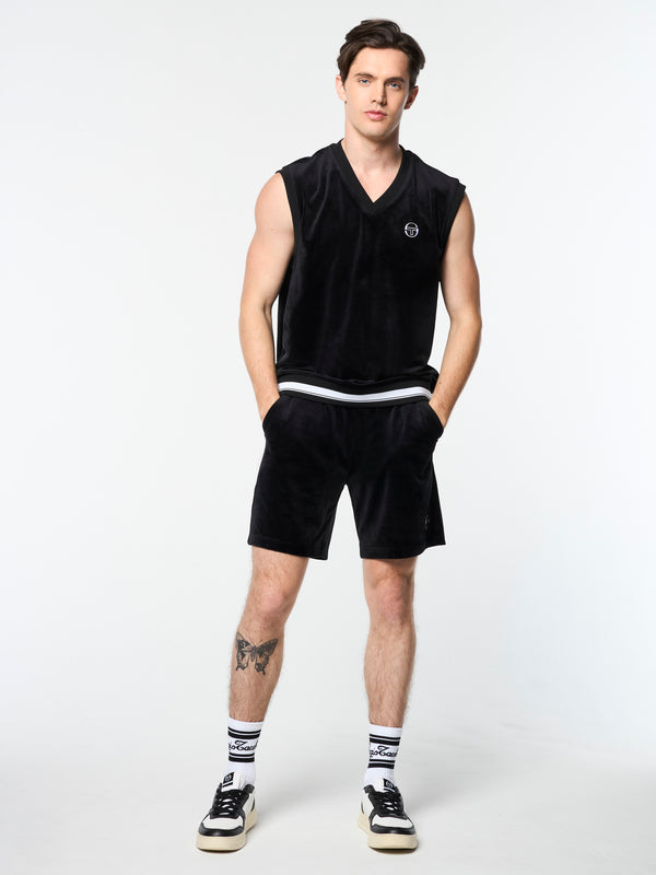 Sergio Tacchini Renzo Velour Vest- Black Beauty