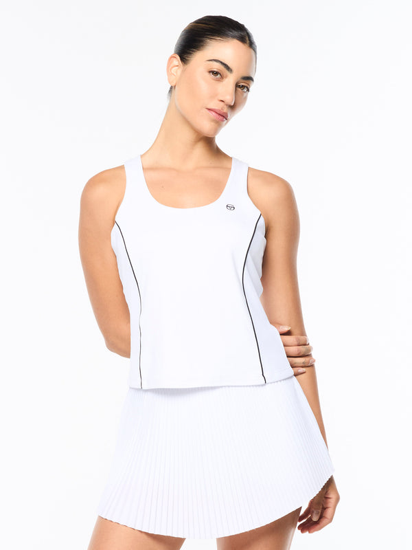 Sergio Tacchini Tessa Scoop Neck Tank- Brilliant White