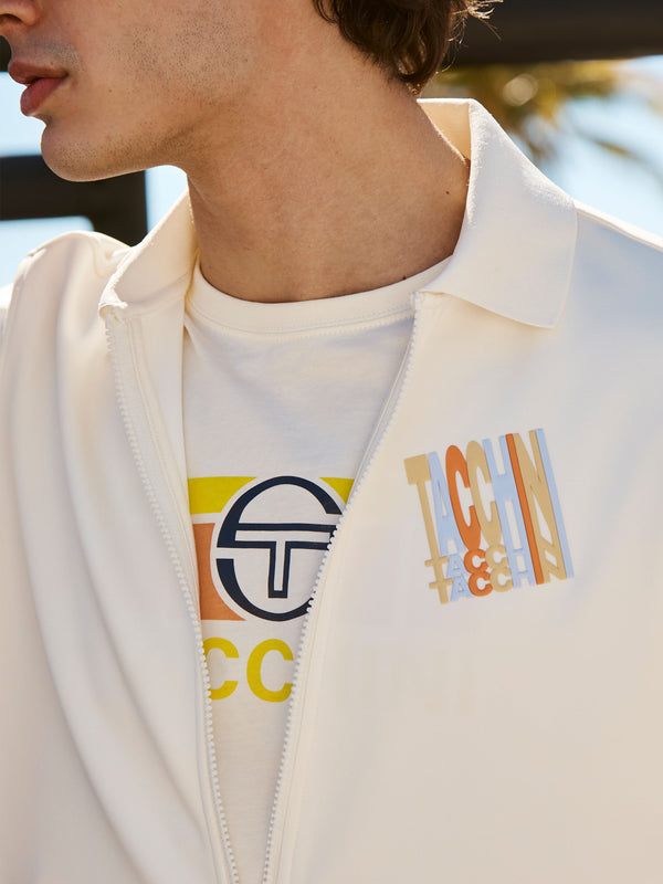 Sergio Tacchini Urso Short Sleeve Track Jacket- Gardenia