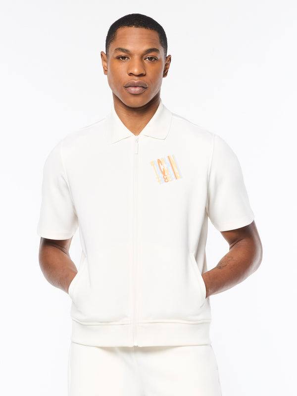 Sergio Tacchini Urso Short Sleeve Track Jacket- Gardenia
