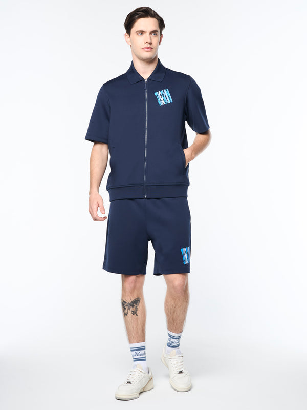 Sergio Tacchini Urso Short Sleeve Track Jacket- Maritime Blue