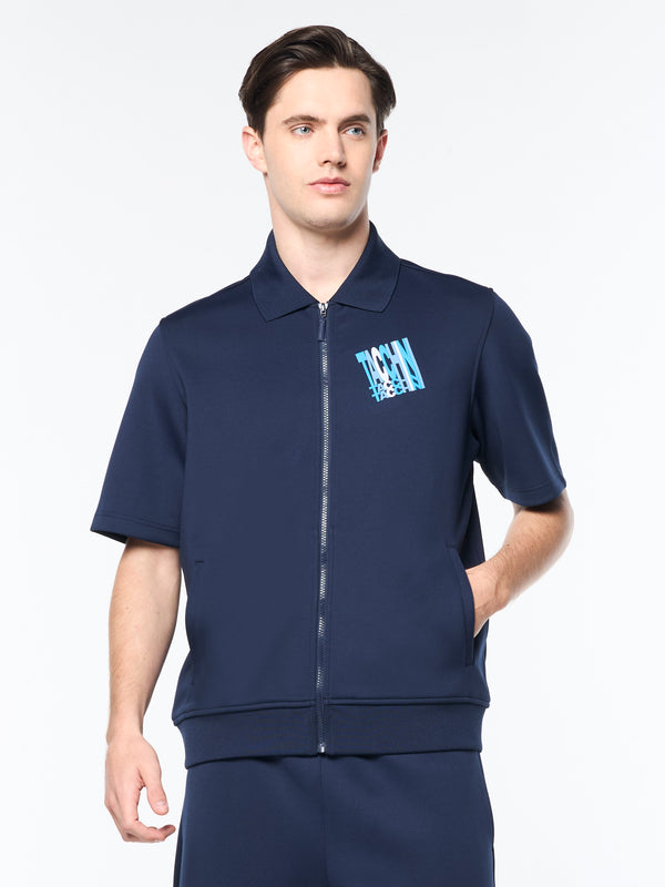 Sergio Tacchini Urso Short Sleeve Track Jacket- Maritime Blue