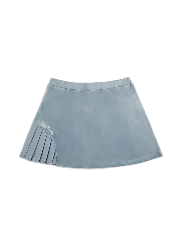 Sergio Tacchini Veneto Velour Mini Skirt- Celestial Blue