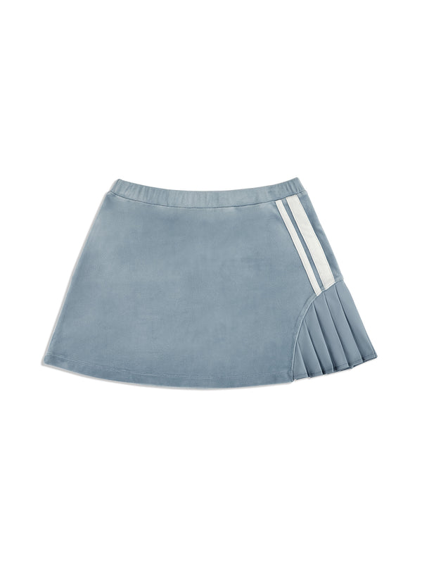 Sergio Tacchini Veneto Velour Mini Skirt- Celestial Blue
