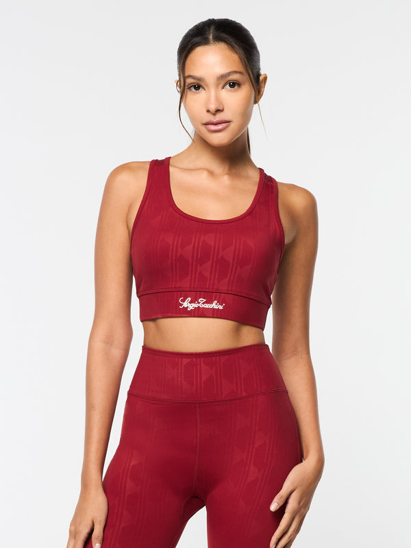 Sergio Tacchini Viano Printed Sports Bra- Sun Dried Tomato