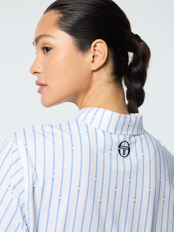 Sergio Tacchini Women's Colonna Cropped Shirt- French Blue