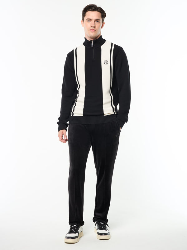 Sergio Tacchini Young Line Knit Polo- Black/ Gardenia