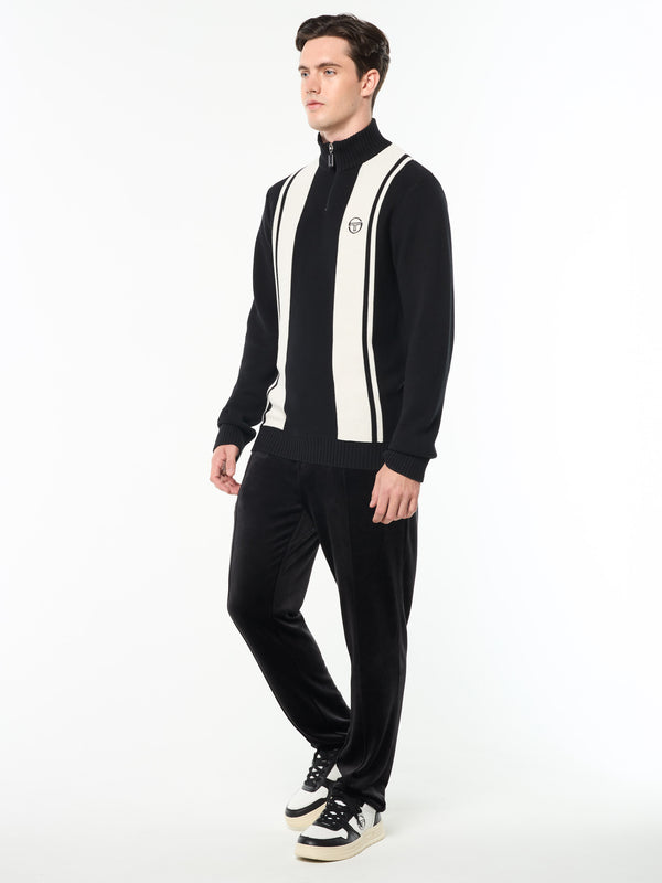 Sergio Tacchini Young Line Knit Polo- Black/ Gardenia