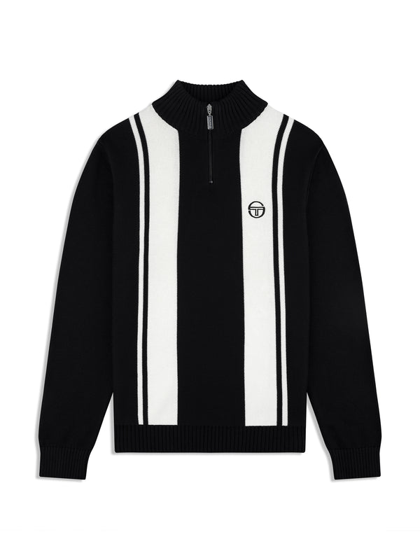 sergio tacchini Young Line Knit Polo- Black/ Gardenia