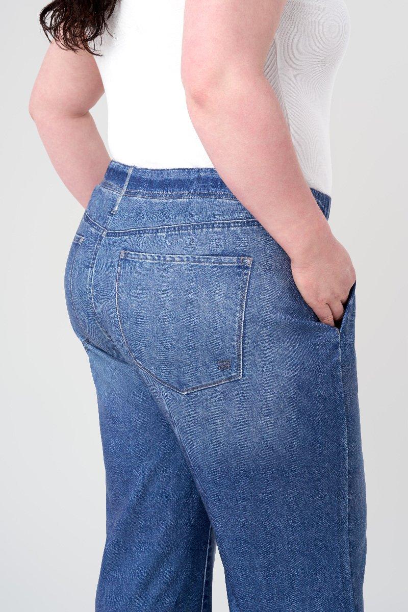 Seven 7 Denim Illusion Wide Leg Cotton Terry Sweatpant Jean Saltaire