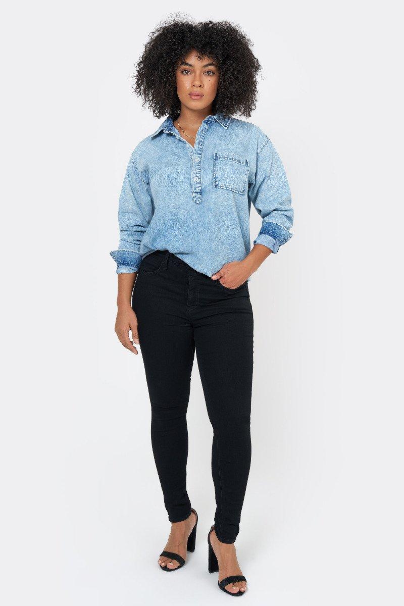 seven 7 High Rise Bombshell Skinny Jean Rinse Black