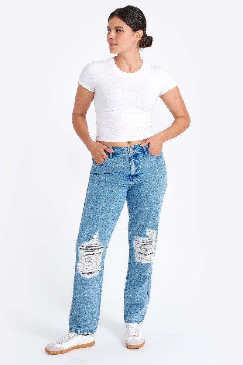 seven 7 High Rise Limited Edition Mirror Ball Boyfriend Jean Mulan