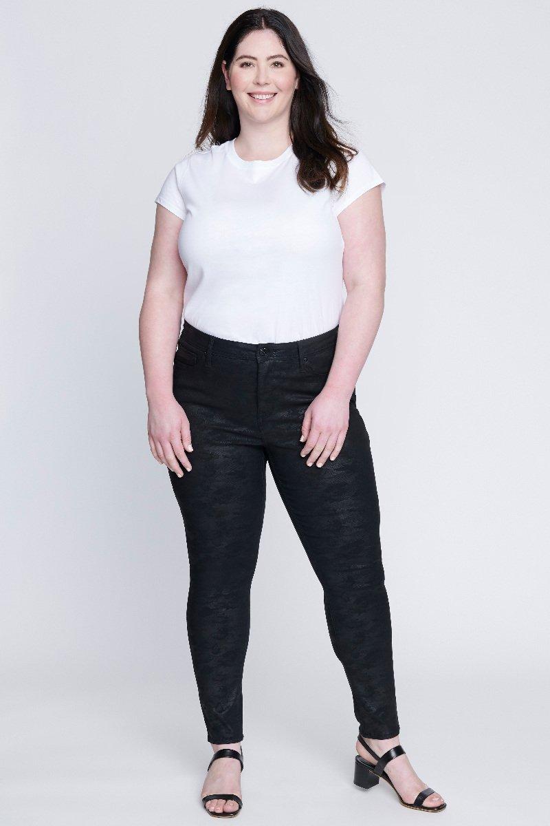 seven 7 Mid Rise Coated Sunrise Skinny Jean Abstract Camo