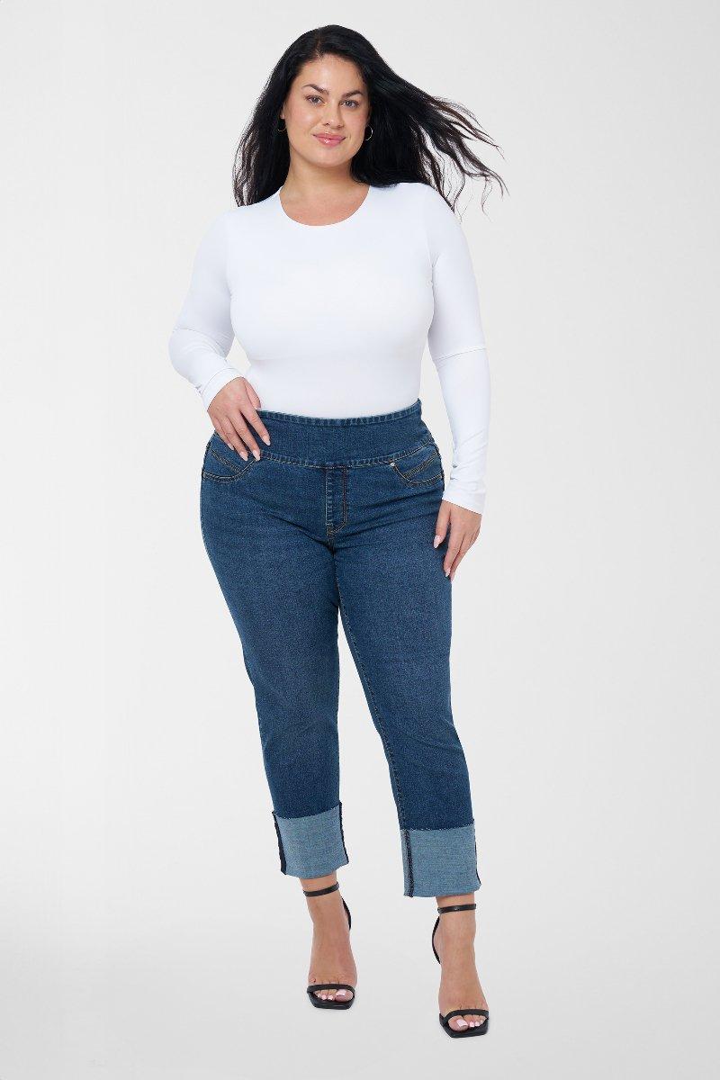 seven 7 Pull On Tummy Toner High Cuff Jeans St. James