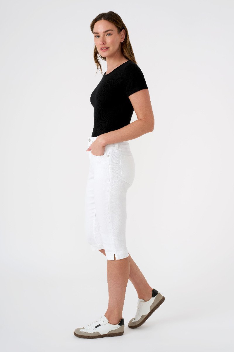Seven 7 Audrey Pintuck Skimmer Jean White