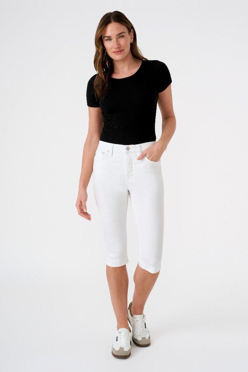 seven 7 Audrey Pintuck Skimmer Jean White