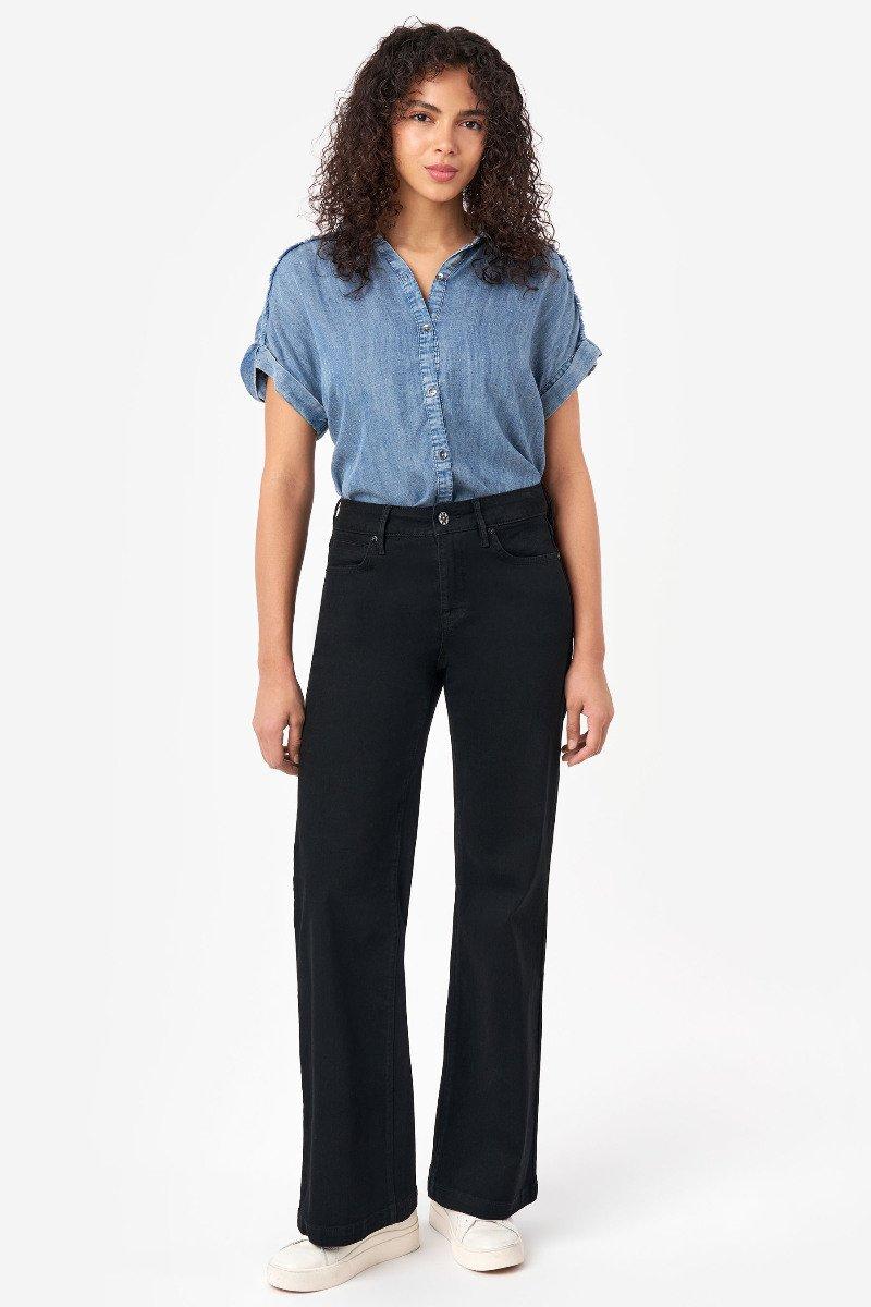 seven 7 Bella Wide Leg Jean Black Rinse