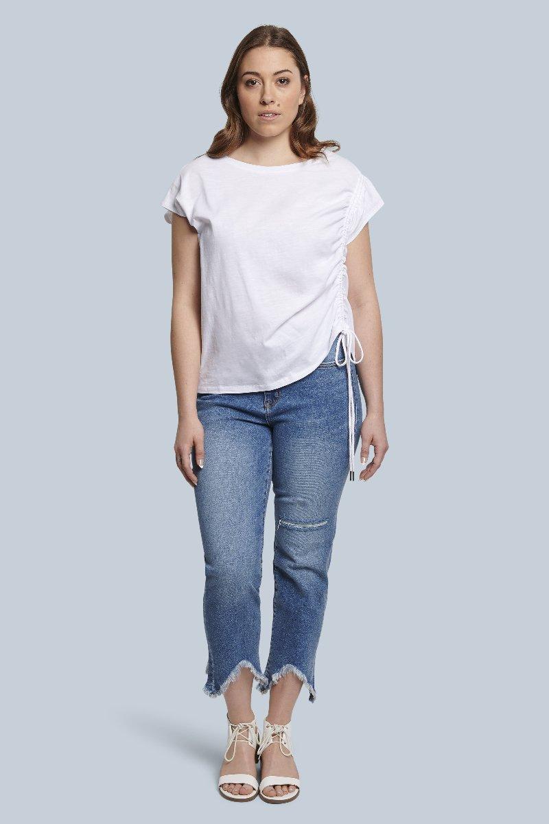 seven 7 Drawstring Tee Bright White