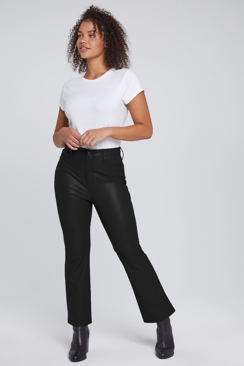 seven 7 Faux Leather Cropped Pant Black